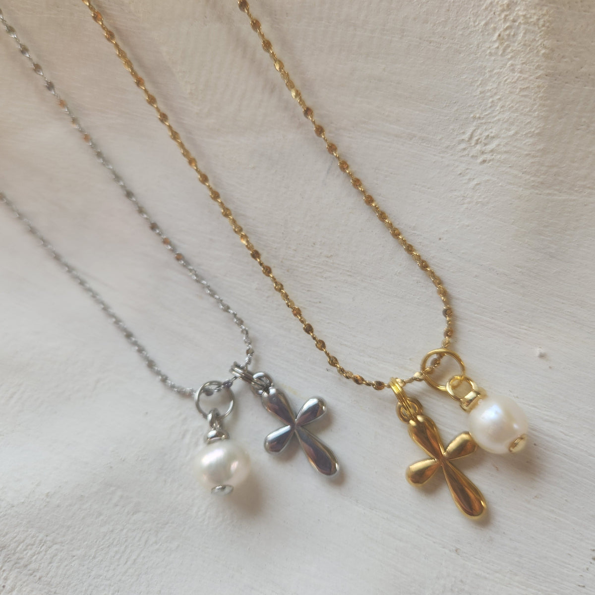 Pearl & Cross Memorial Necklace