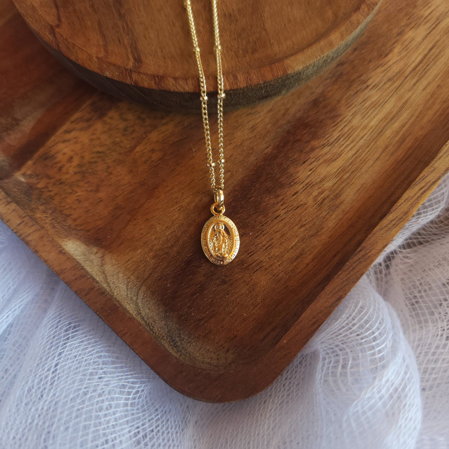 Gold Filled Miraculous Medal Necklace