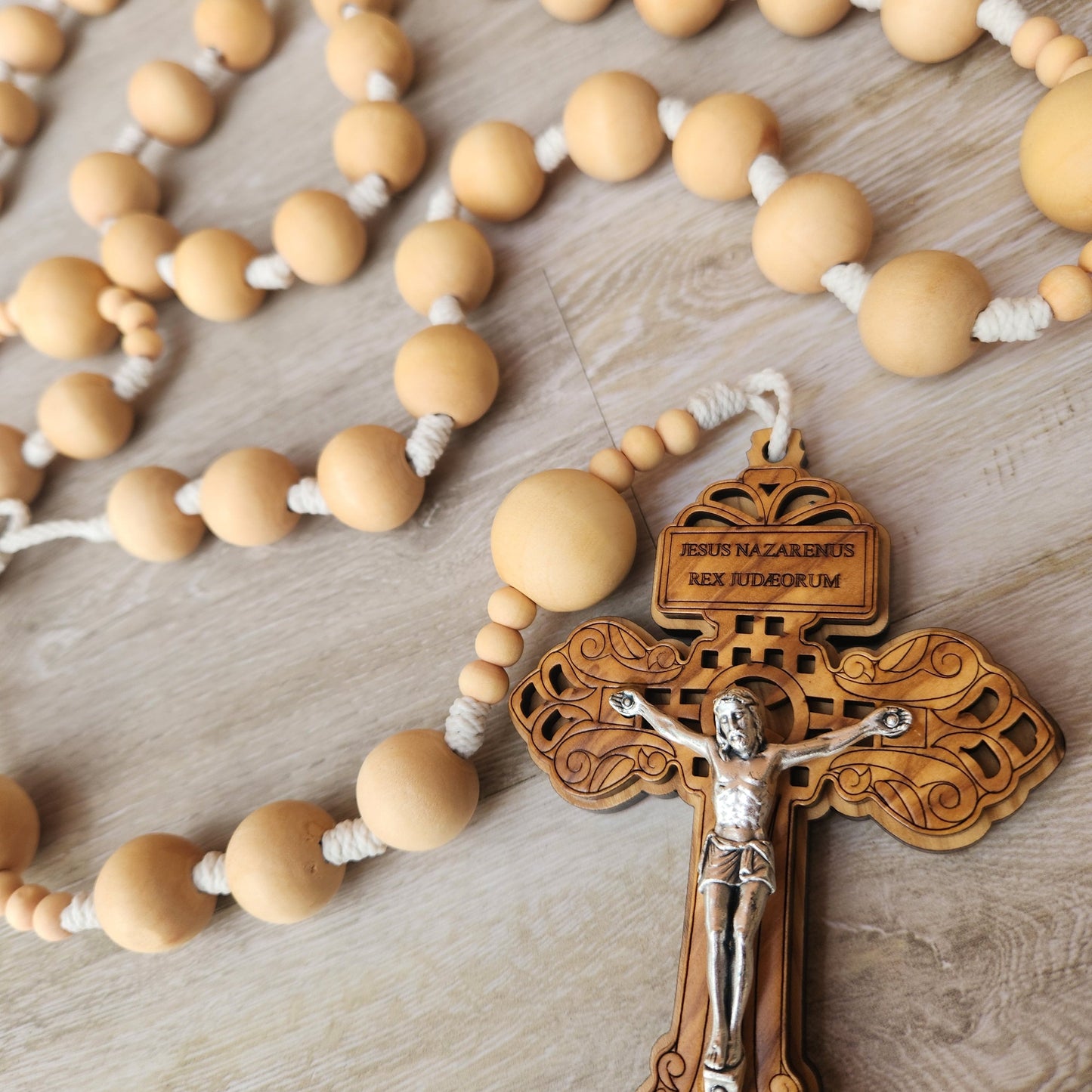 Wall Rosary -- Blonde Beads