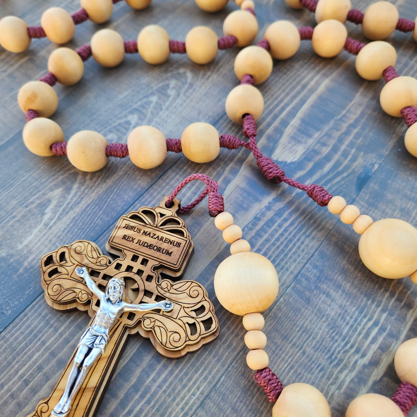 Wall Rosary -- Blonde Beads
