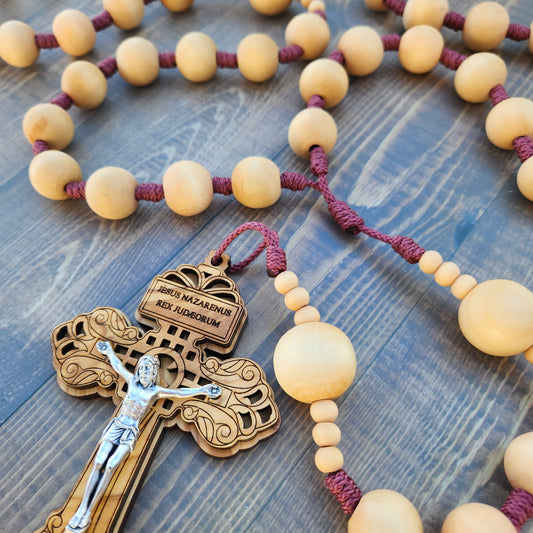 Wall Rosary -- Blonde Beads