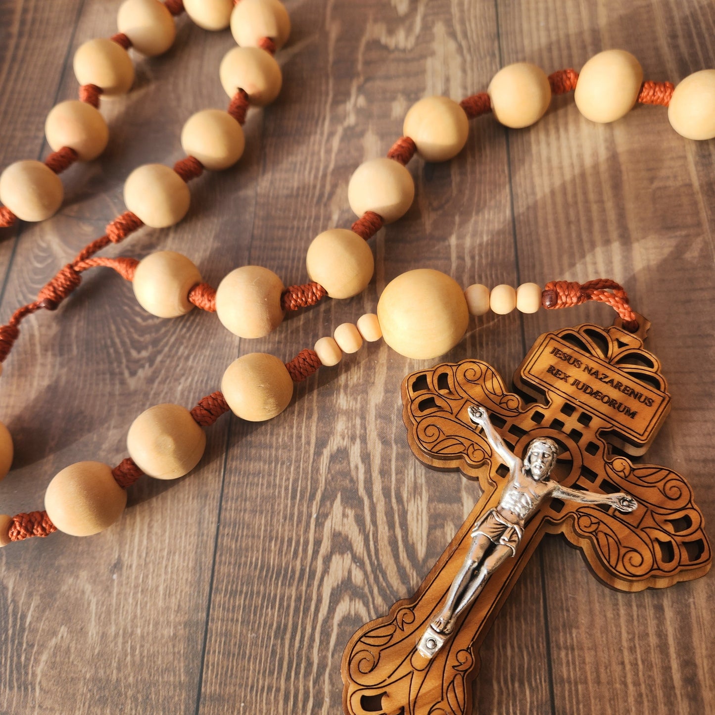 Wall Rosary -- Blonde Beads