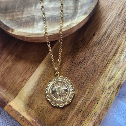 Gold Filled Miraculous Medal (Scalloped)